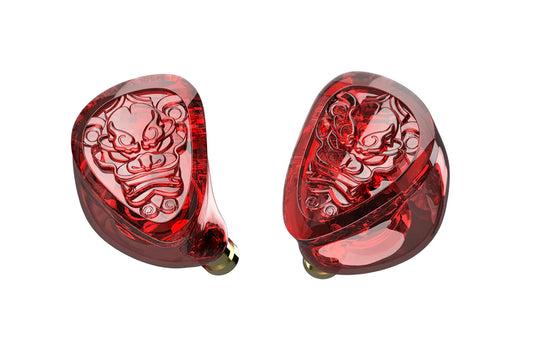 Monitor in-ear TANGZU Wan’er S.G II Red Lion Edition con diseño en rojo y detalles en negro, para una experiencia de audio bass potente.