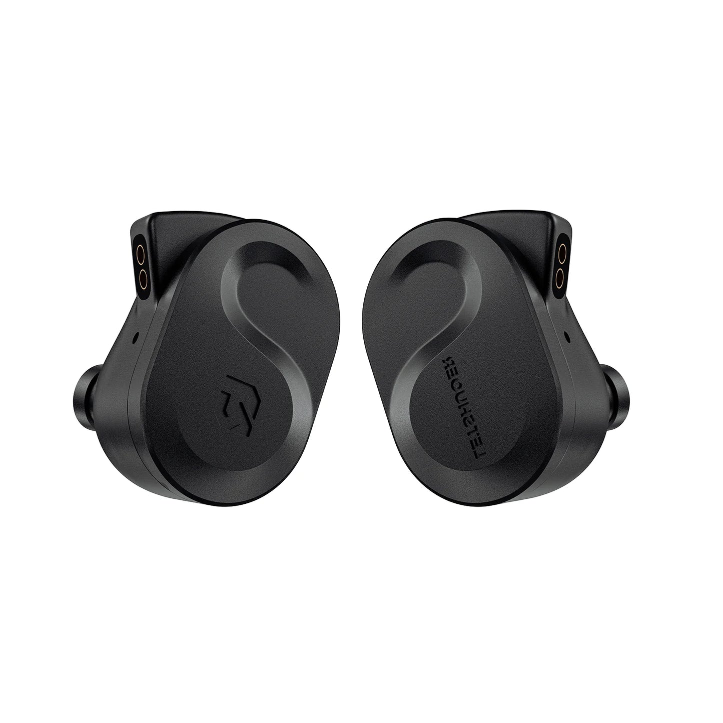 Auriculares IEM LETSHUOER S08 con diafragma planar de 13 mm y doble bobina, diseño en negro para audio Hi-Fi de alta calidad.