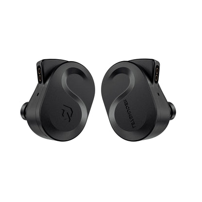 Auriculares IEM LETSHUOER S08 con diafragma planar de 13 mm y doble bobina, diseño en negro para audio Hi-Fi de alta calidad.