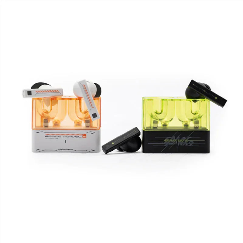 Auriculares TWS Moondrop Space Travel 2 con cancelación de ruido ANC y diseño compacto en color negro.