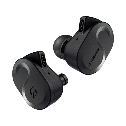 Auriculares in-ear LETSHUOER S08 Hi-Fi con driver planar de 13mm y doble bobina, en color negro con cables desmontables.