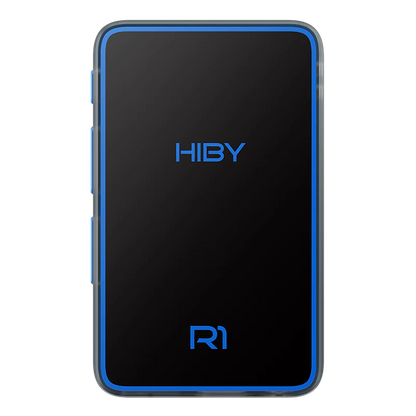 Reproductor de audio digital HiBy R1 Hi-Fi portátil, pantalla y botones visibles, diseño compacto y elegante para música en movimiento.