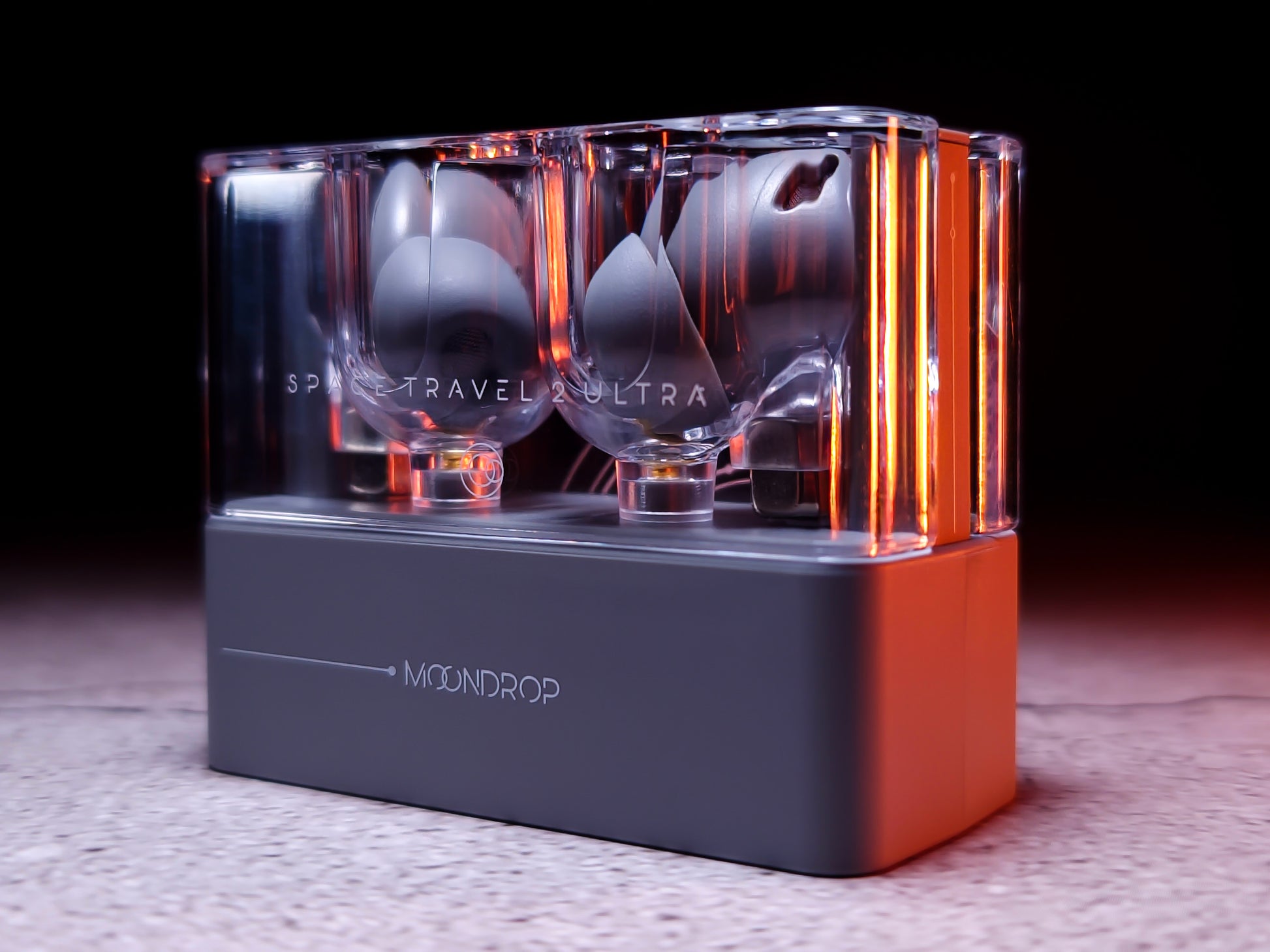 Auriculares TWS Moondrop Space Travel 2 Ultra con cancelación de ruido ANC y compatibilidad LDAC, diseño compacto y elegante.