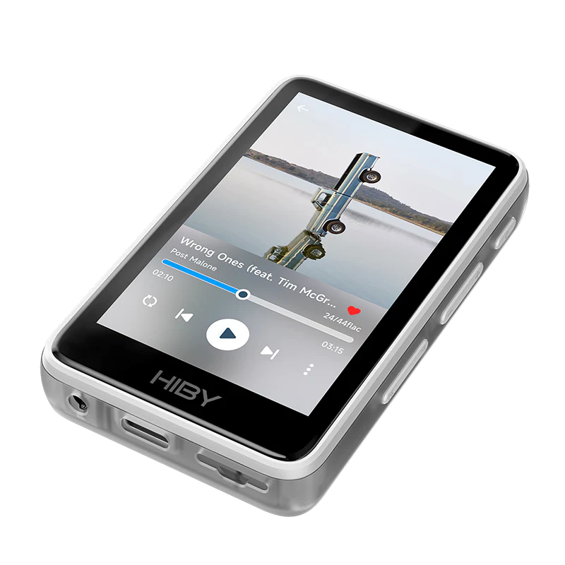 Reproductor de audio digital HiBy R1 portátil con pantalla y botones, diseñado para música Hi-Fi en alta fidelidad