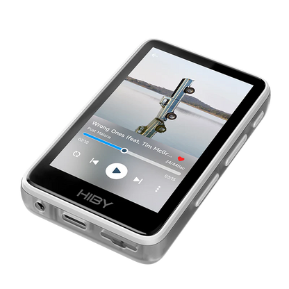 Reproductor de audio digital HiBy R1 portátil con pantalla y botones, diseñado para música Hi-Fi en alta fidelidad