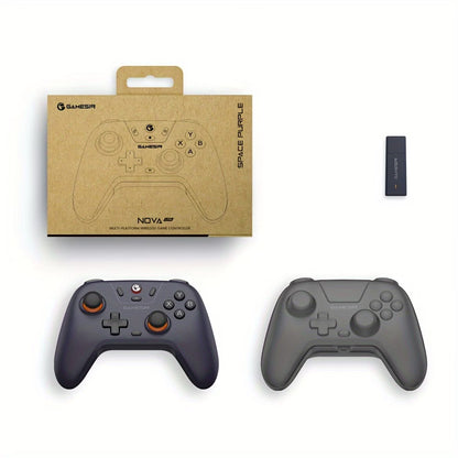 Controlador inalámbrico GameSir T4 Nova Lite para videojuegos, compatible con Switch, Android, iOS, PC y Steam, con conexión por dongle y cable.