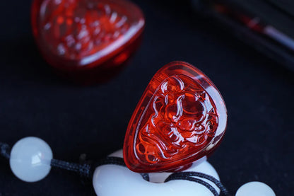 Auriculares IEM TANGZU Wan’er S.G II Red Lion Edition en color rojo, diseño en-ear con acabado brillante.