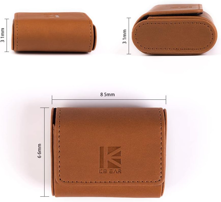 KBEAR Estuche Magnético para Audífonos IEM – Case Portátil de Cuero PU