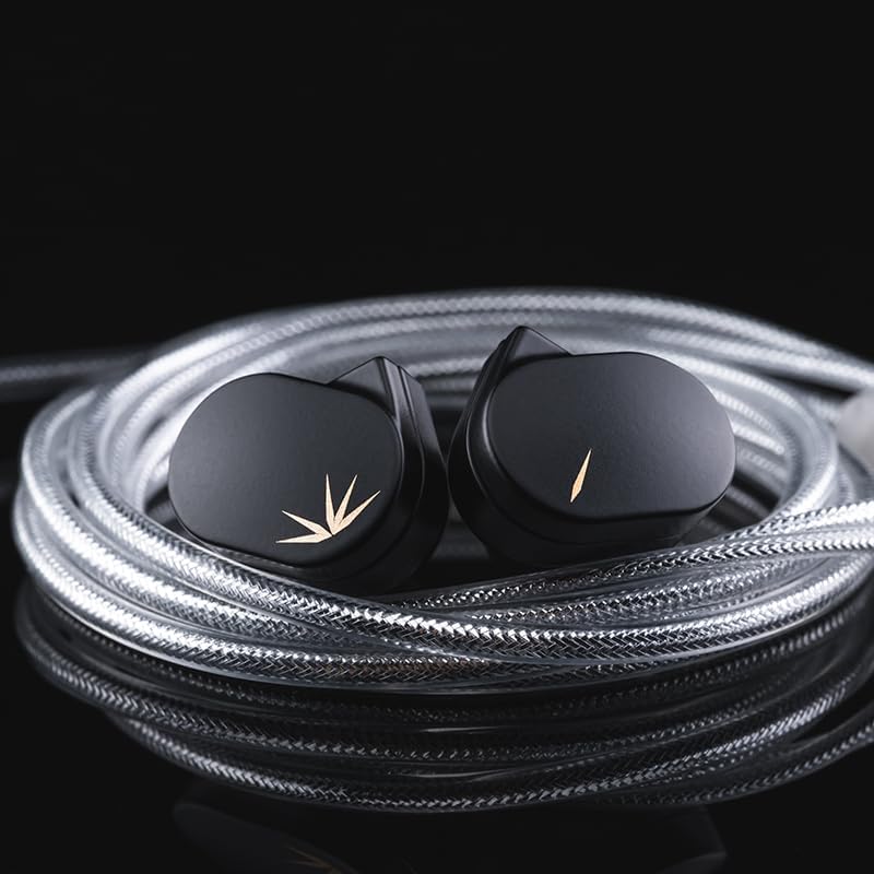 Auriculares MOONDROP CHU II IEM con driver dinámico de 10mm de aluminio-magnesio, en color plateado, vista frontal.