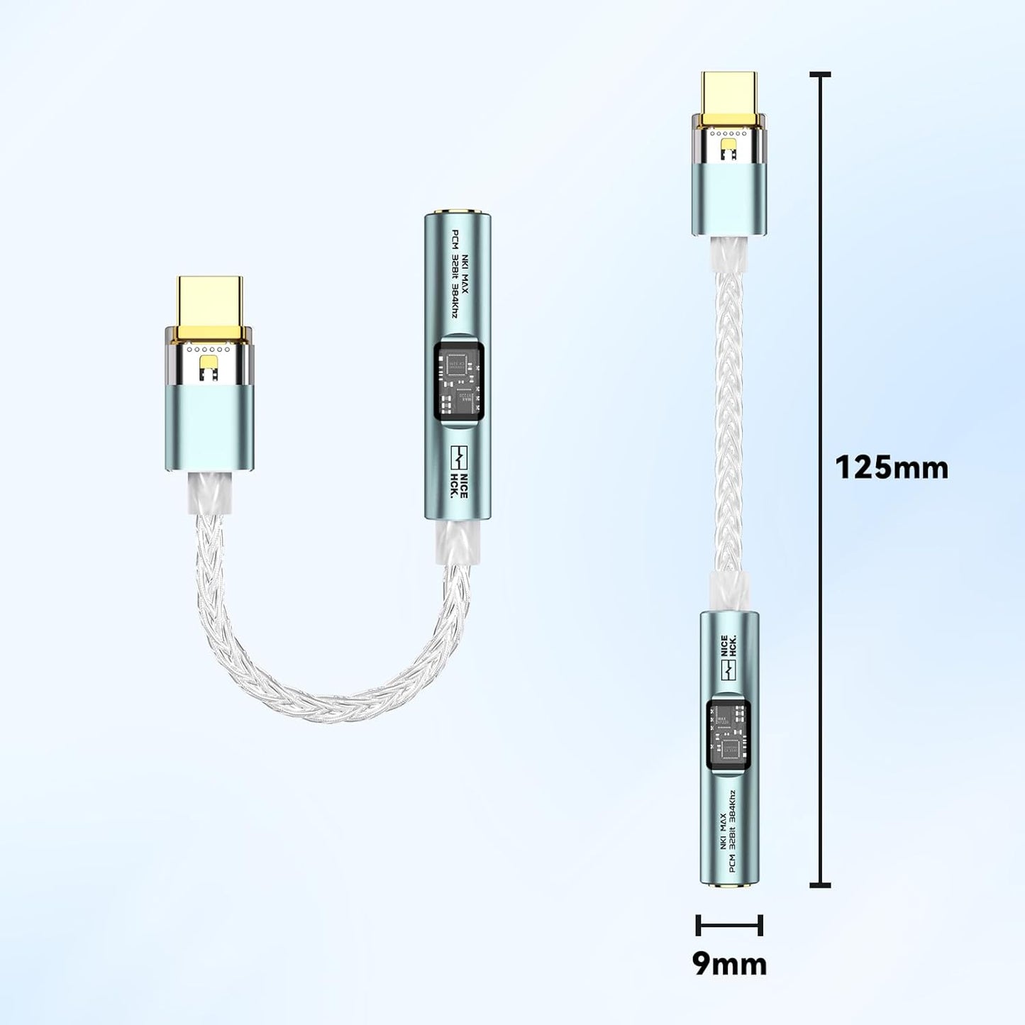 Cable adaptador NICEHCK NK1 MAX con DAC/AMP portátil USB-C a 3.5 mm, chip DAC CX31993 y audio Hi-Fi hasta 32-bit/384 kHz