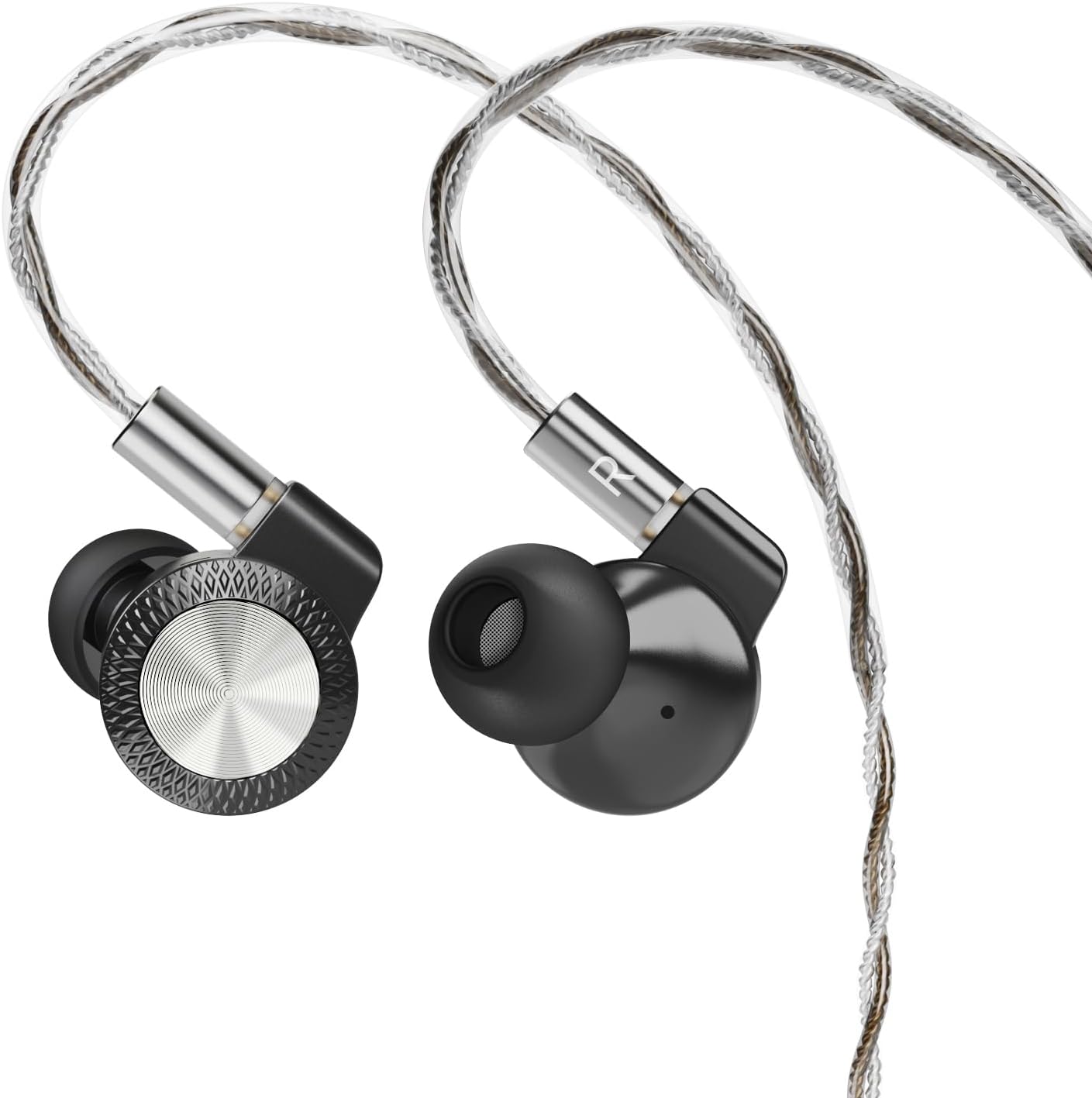Auriculares IEM ARTTI T10 Pro con driver planar de 14.2mm y conectores intercambiables, vista frontal de los monitores in-ear.