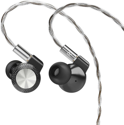 Auriculares IEM ARTTI T10 Pro con driver planar de 14.2mm y conectores intercambiables, vista frontal de los monitores in-ear.
