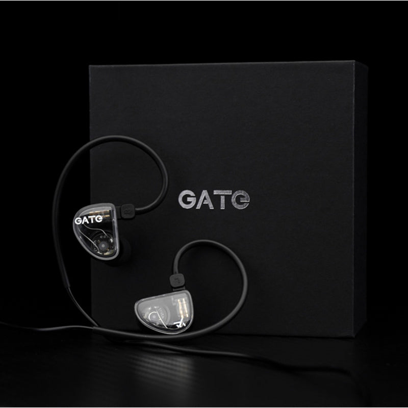 Auriculares in-ear TRUTHEAR GATE con driver dinámico de 10mm y diafragma de carbono LCP, vista de los monitores en-ear.