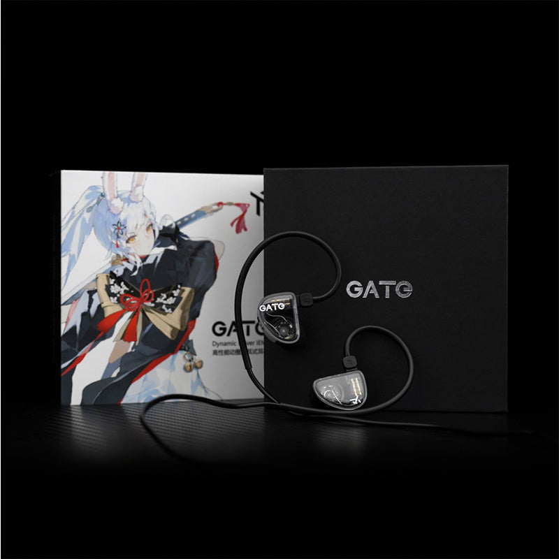 Alt text: Monitor in-ear TRUTHEAR GATE con driver dinámico de 10mm y diafragma LCP de carbono, vista de cerca del dispositivo.