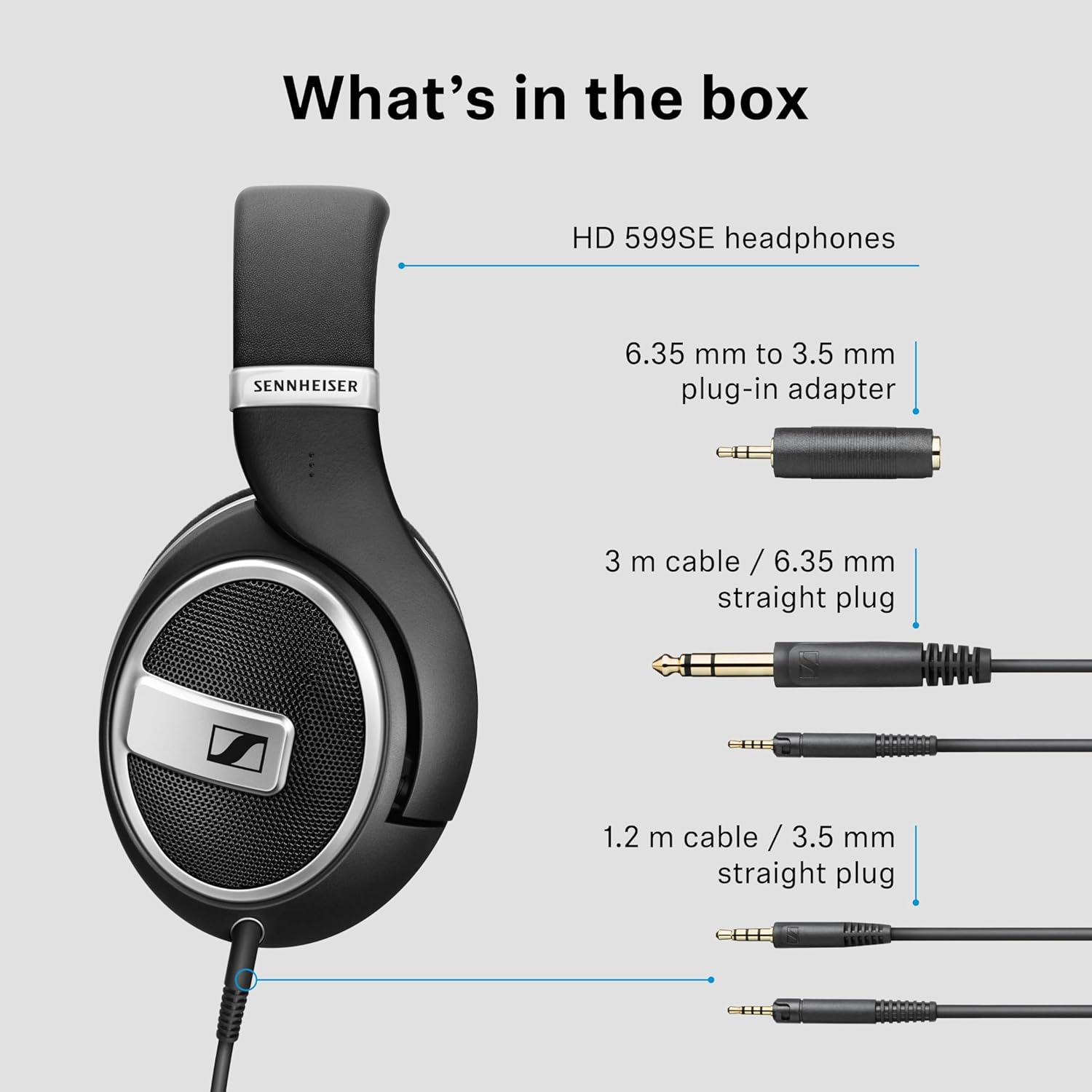 Audífonos Sennheiser HD 599 SE abiertos, over-ear, con diadema y auriculares grandes para sonido de alta calidad.