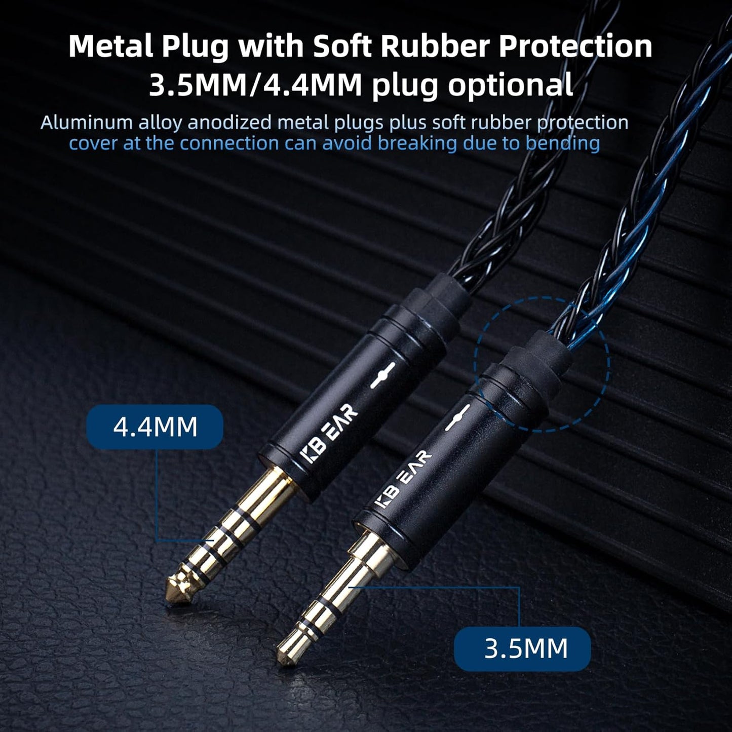 KBEAR ST12 Cable para Audífonos IEM 2-Pin - Disponible en 3.5 mm y 4.4 mm