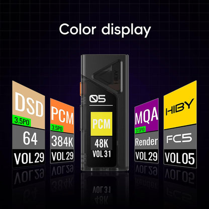 DAC y Amplificador Portátil HiBy FC5 con Pantalla OLED