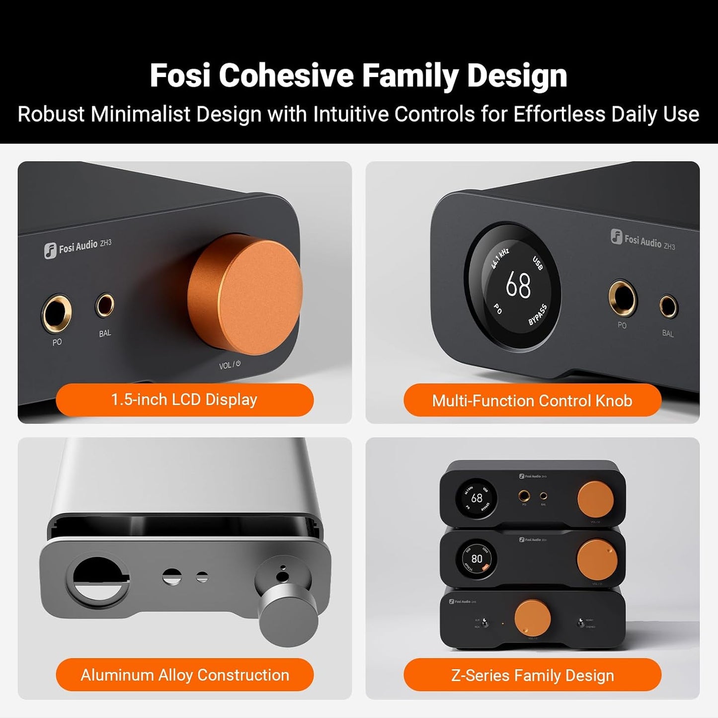 Fosi Audio ZH3 DAC Amp de Audífonos y Preamp Balanceado con 4.4mm