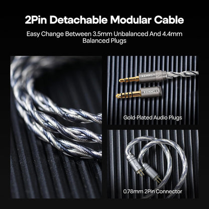 XENNS Mangird Tea Pro IEM Híbrido 2DD+6BA con Cable Modular