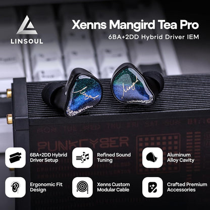 XENNS Mangird Tea Pro IEM Híbrido 2DD+6BA con Cable Modular