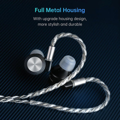 Audífonos IEM ARTTI T10 Pro con driver planar de 14.2mm y conectores intercambiables, en color negro y diseño ergonómico.