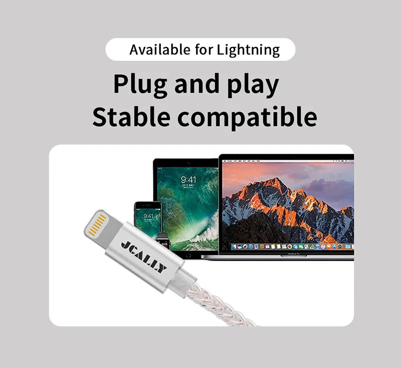 Convertidor DAC/AMP portátil JCALLY JM7L, dongle Lightning a 3.5 mm para mejorar audio en dispositivos móviles.