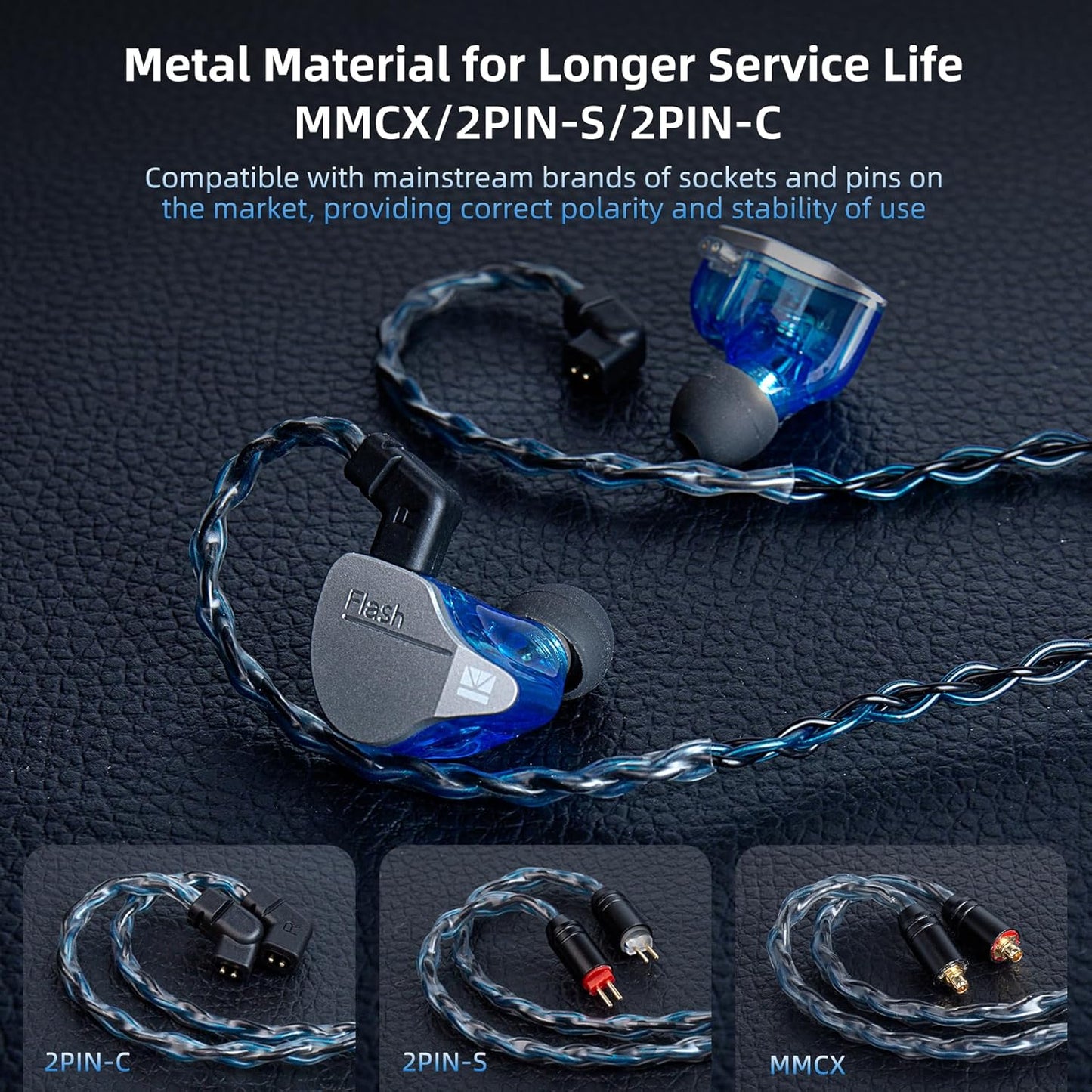 KBEAR ST12 Cable para Audífonos IEM 2-Pin - Disponible en 3.5 mm y 4.4 mm