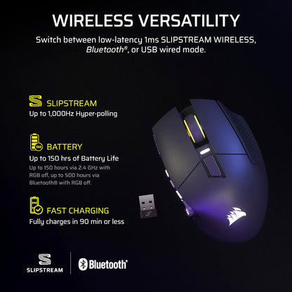 Ratón inalámbrico Corsair Scimitar Elite Wireless SE MMO con 16 botones programables, DPI 33,000 y batería de 150 horas