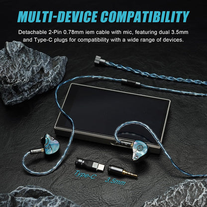 JUZEAR x Z Reviews Defiant Gamefidelity Edition IEM Gaming 1DD 3BA Mic Type-C 3.5mm