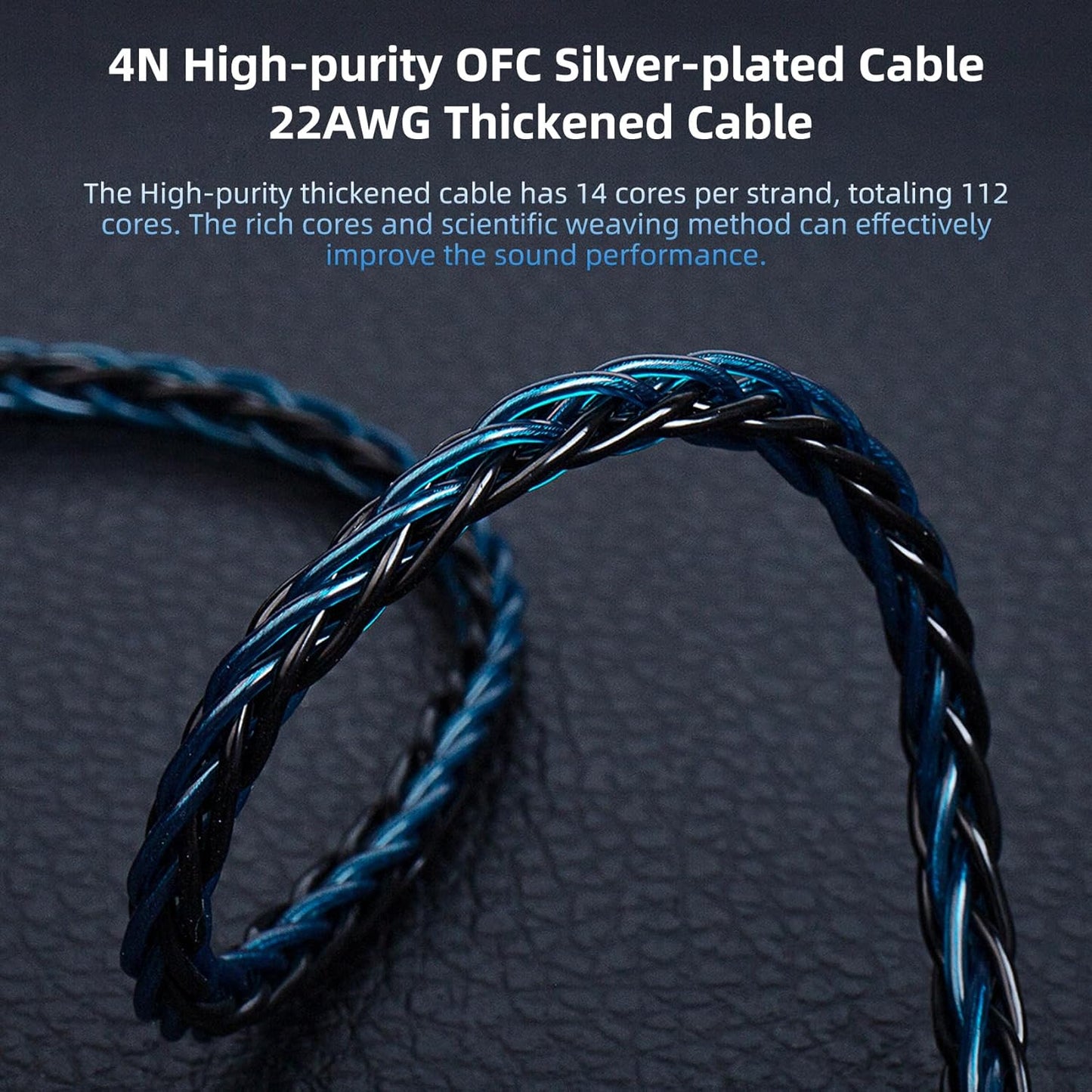 KBEAR ST12 Cable para Audífonos IEM 2-Pin - Disponible en 3.5 mm y 4.4 mm