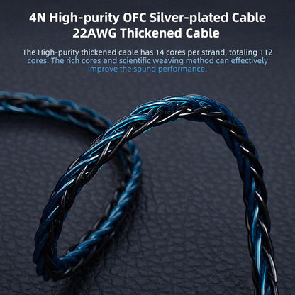 KBEAR ST12 Cable para Audífonos IEM 2-Pin - Disponible en 3.5 mm y 4.4 mm