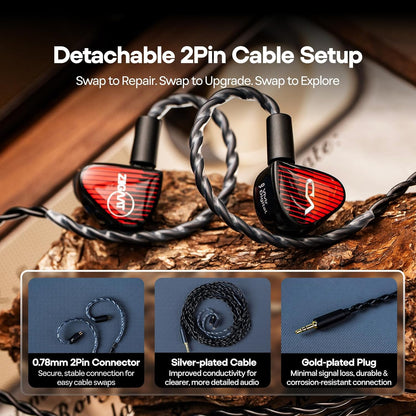 udífonos IEM ZiiGaat x Vivir Digital RUMBA 3.5mm / 3.5mm con Micrófono