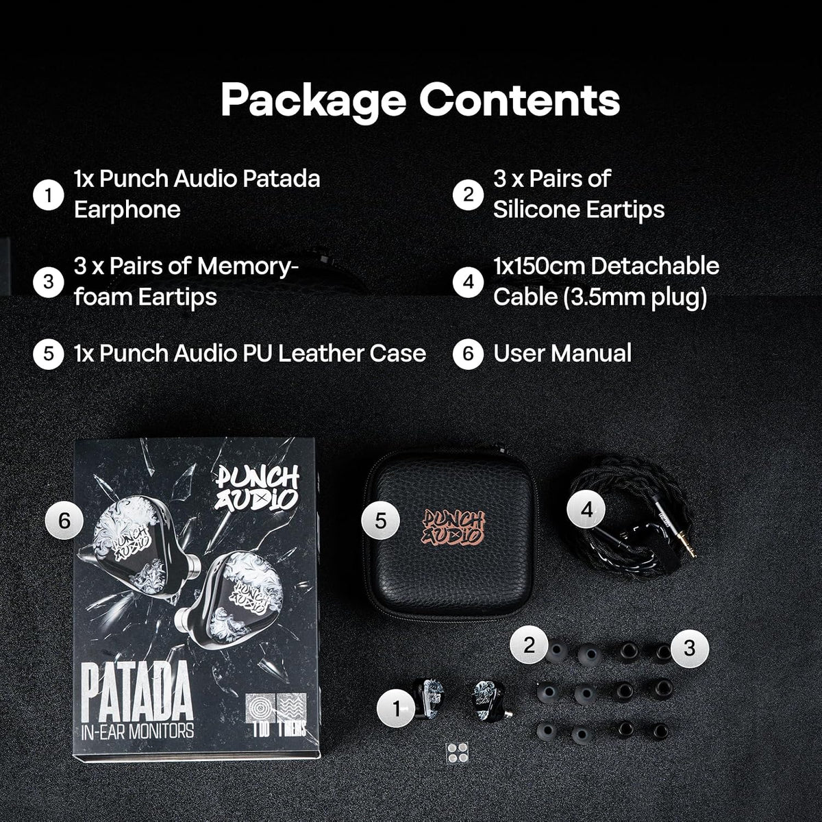Audífono IEM Punch Audio Patada – Híbrido 1DD + MEMS, Diafragma Cerámico y Graves Basshead