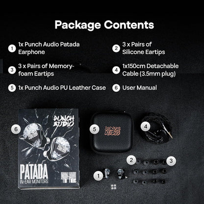 Audífono IEM Punch Audio Patada – Híbrido 1DD + MEMS, Diafragma Cerámico y Graves Basshead