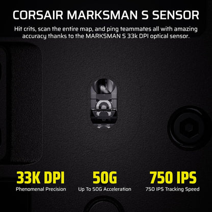Ratón inalámbrico Corsair Scimitar Elite Wireless SE para juegos MMO, con 16 botones programables y sensor de 33,000 DPI.