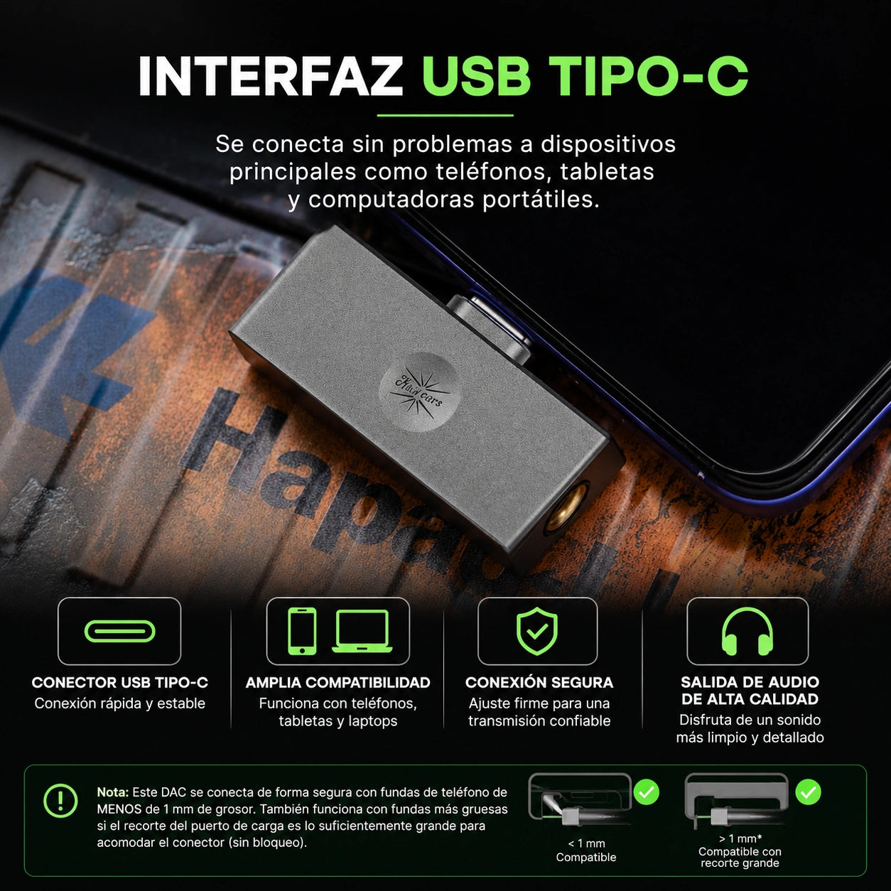 Kiwi Ears Allegro Mini DAC USB-C Portátil 3.5mm y 4.4mm
