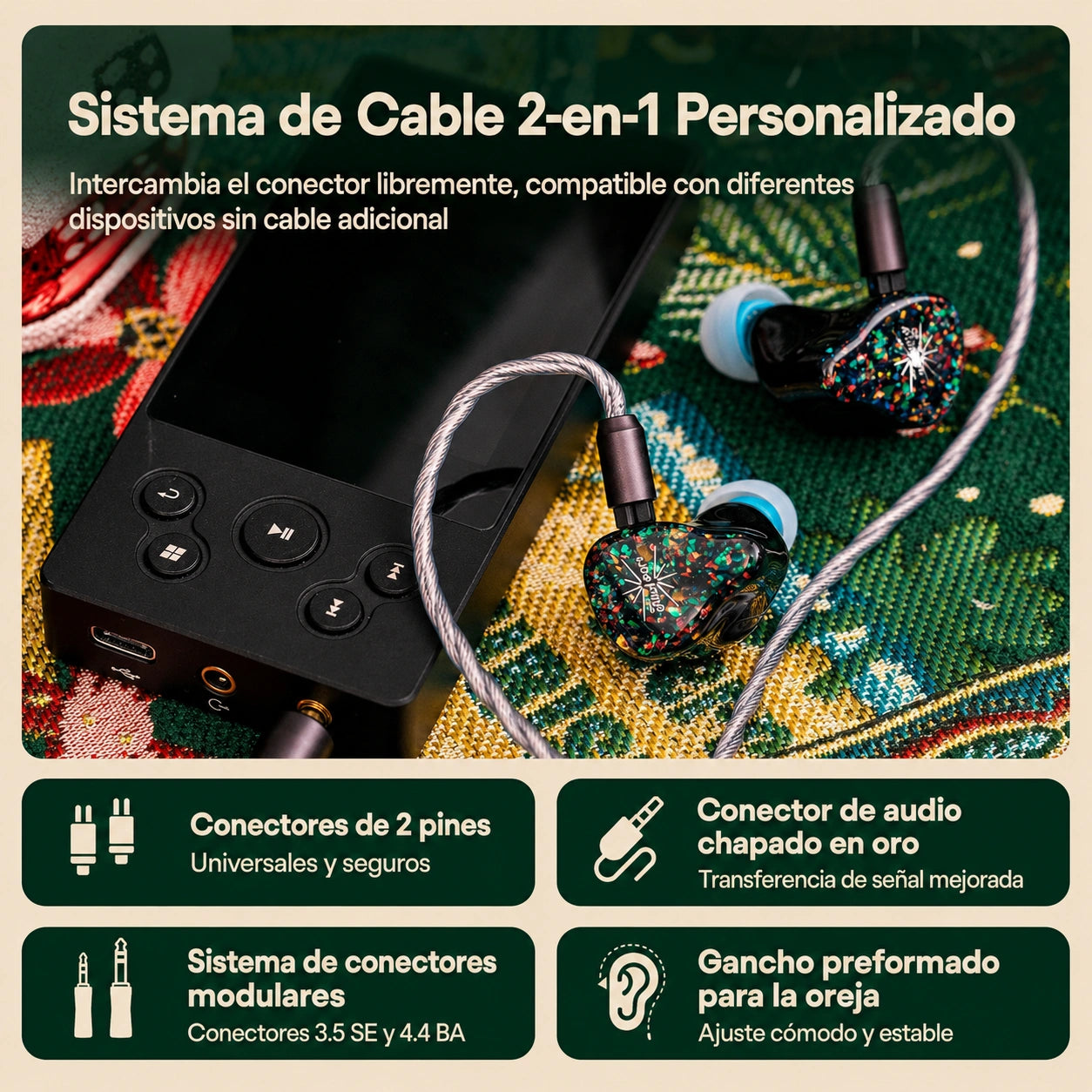 Kiwi Ears Astral Audífonos In-Ear Híbridos 1DD+6BA Flagship