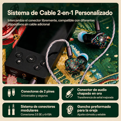 Kiwi Ears Astral Audífonos In-Ear Híbridos 1DD+6BA Flagship