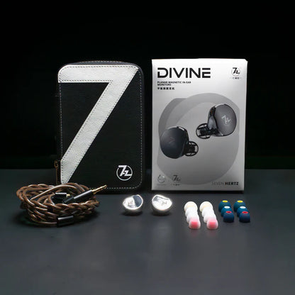Auriculares in-ear 7Hz x Crinacle Divine, IEM planar magnético de 14.5mm con diseño elegante y conector de alta calidad.