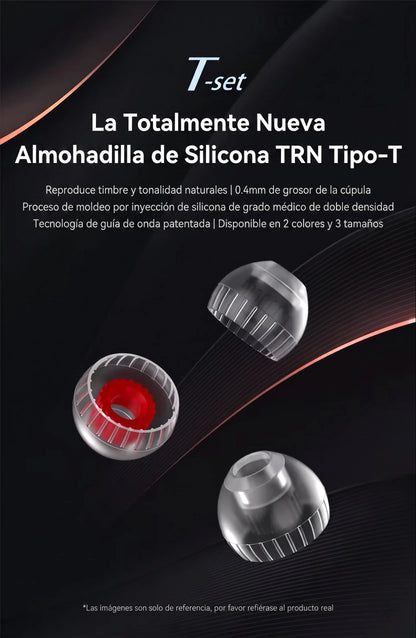 TRN T Ear-Tips Eartips para Audífonos IEM - Pack S, M y L