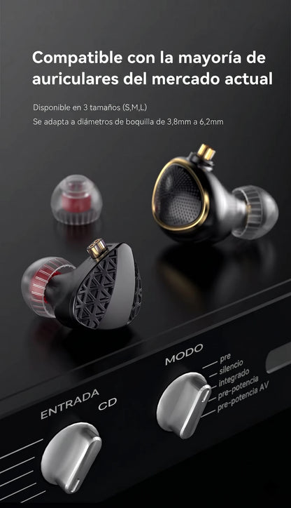 TRN T Ear-Tips Eartips para Audífonos IEM - Pack S, M y L