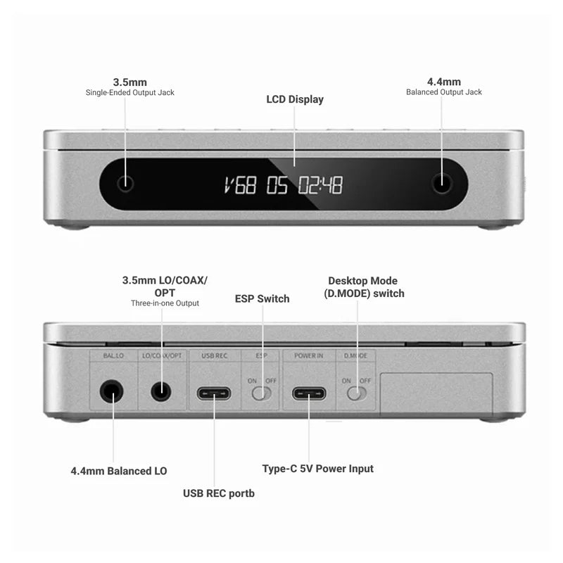 Reproductor CD HiFi FiiO DM13 – DAC Dual CS43198, Bluetooth y Salida 4.4 mm