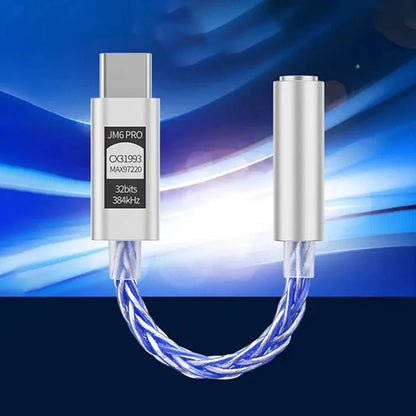JCALLY JM6 Pro DAC USB-C a 3.5 mm Azul - Sonido HiFi portátil