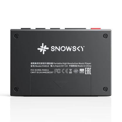 Reproductor de audio digital FiiO SNOWSKY Echo Mini en negro, con salida balanceada 4.4mm para sonido de alta resolución.