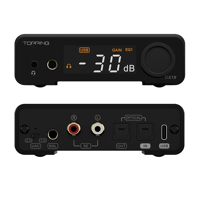 TOPPING DX1 II DAC Amp de Escritorio Balanceado 4.4mm con PEQ y Óptico