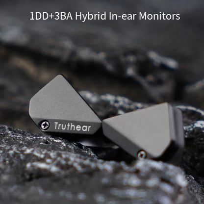 Audífonos IEM TRUTHEAR HEXA con 1 driver DD y 3 BA, diseño en oído, tuning neutro y alta coherencia sonora.