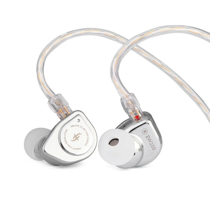 Auriculares in-ear SIMGOT EW200 con driver dinámico de 10 mm, diafragma SCP y diseño de doble cavidad.