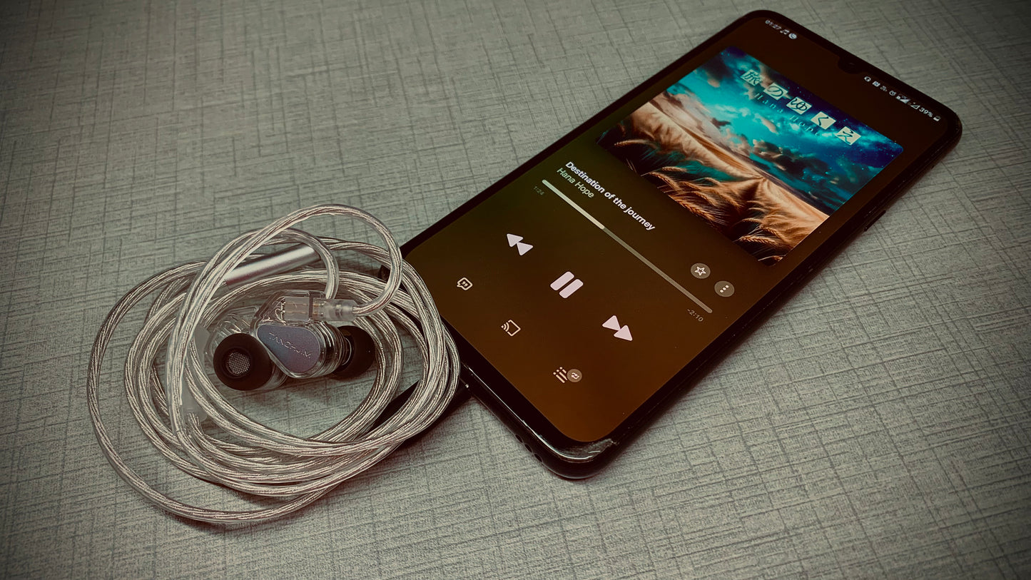 Auriculares in-ear TANCHJIM Bunny IEM con doble driver, micrófono y perfiles gaming, diseño compacto y audiófonos de alta calidad.