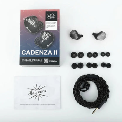 Auriculares IEM Kiwi Ears Cadenza II con driver 1DD de 10mm y tecnología KARS 2.0, en color negro y diseño ergonómico.