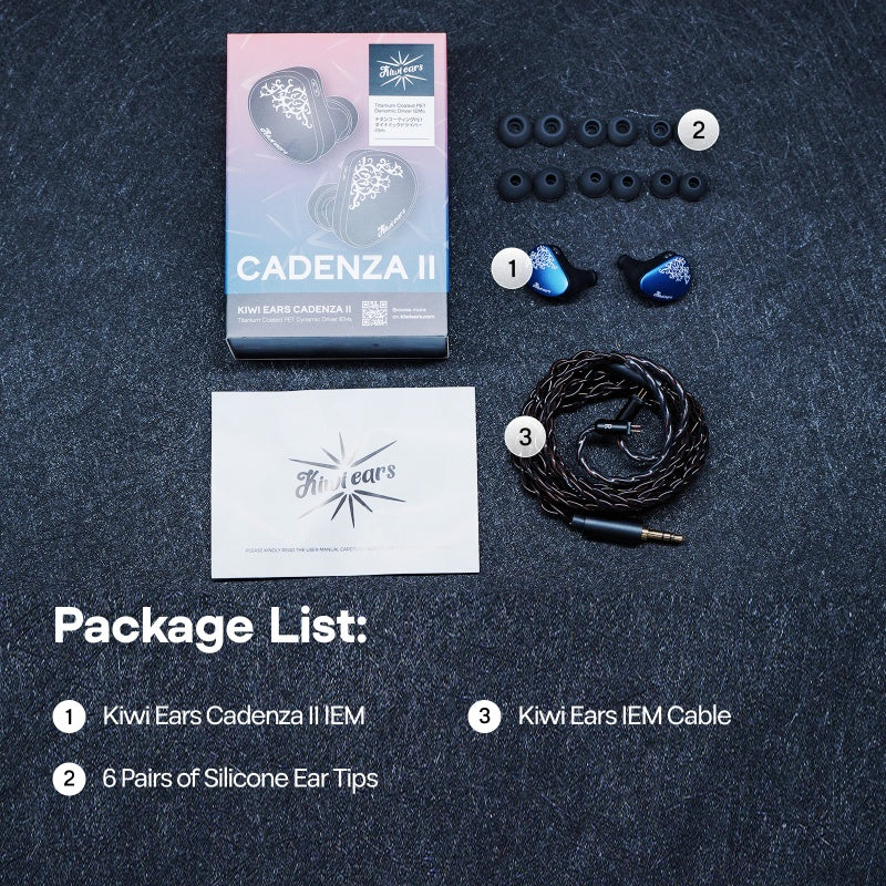 Auriculares IEM in-ear Kiwi Ears Cadenza II con driver 1DD de 10mm y tecnología KARS 2.0, en color negro.